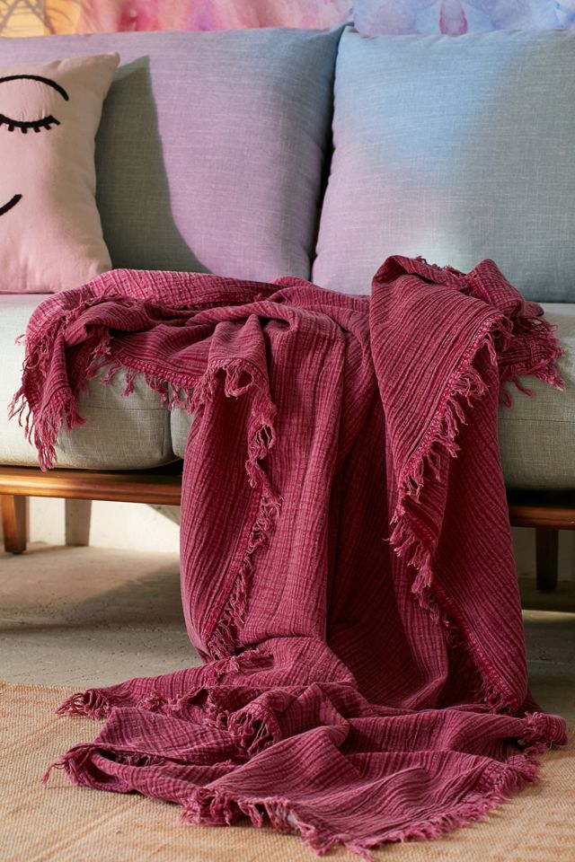 Maria Crinkle Throw Blanket Urban Outfitters