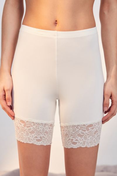 biker shorts with lace bottom