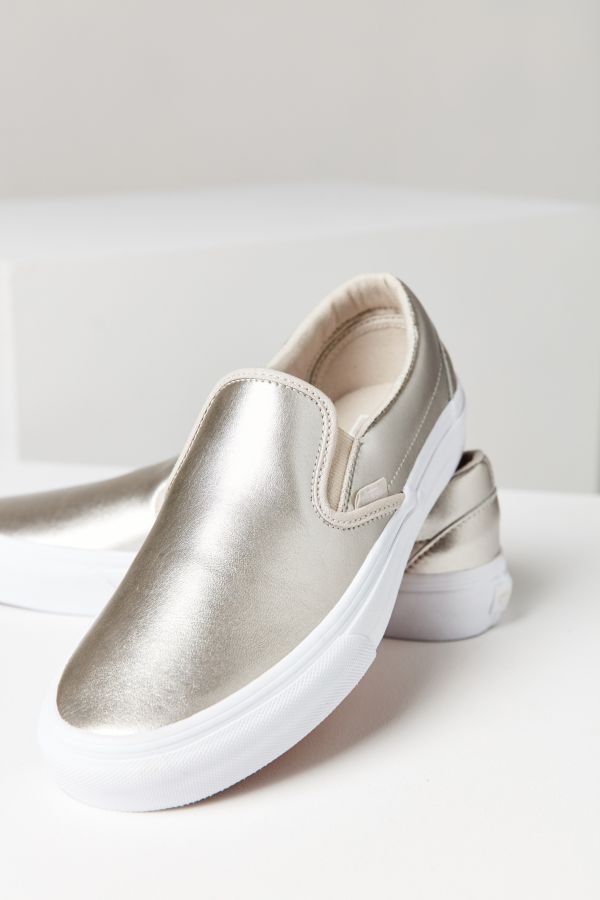 Vans Silver Metallic Slip-On Sneaker | Urban Outfitters