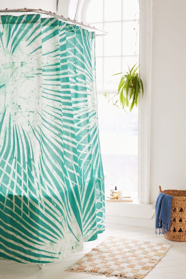 Batik Palm Print Shower Curtain Urban Outfitters