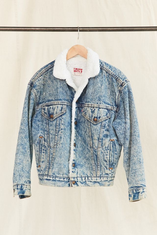 Vintage Levi's Acid Wash Sherpa Jacket Urban Outfitters