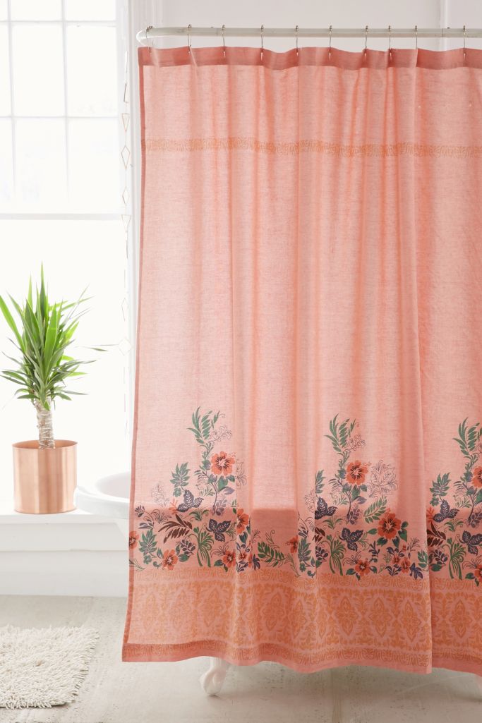 Beachy Floral Shower Curtain Urban Outfitters