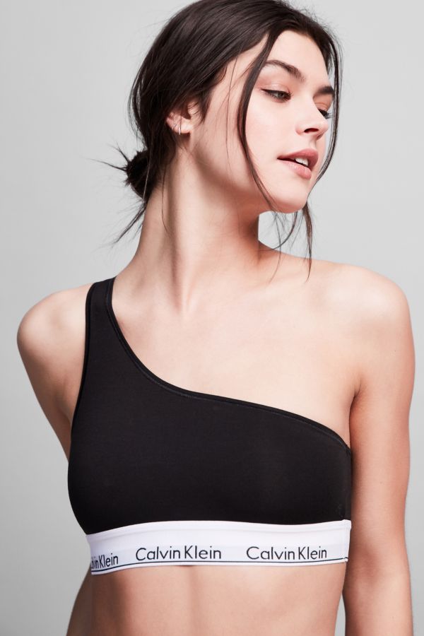 Calvin Klein Modern Cotton One Shoulder Bralette Urban Outfitters 6355