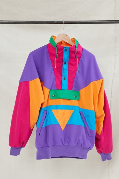 color block fleece pullover