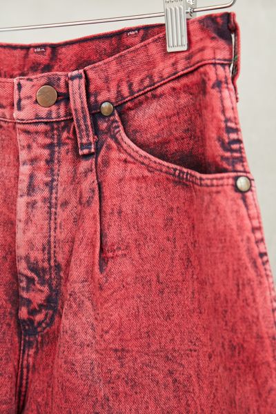 red acid wash jeans
