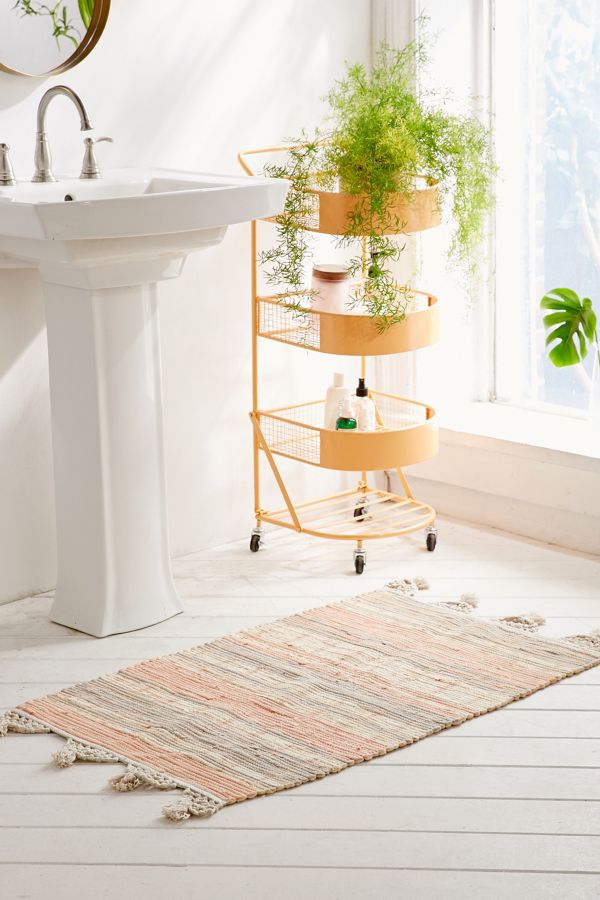 Slide View: 5: Anza Knotted Trim Dye-Stripe Rug