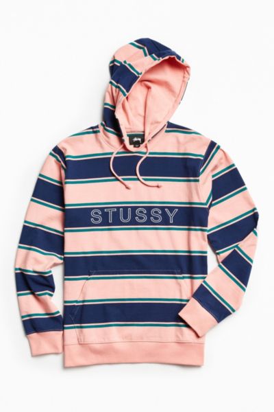 stussy striped hoodie