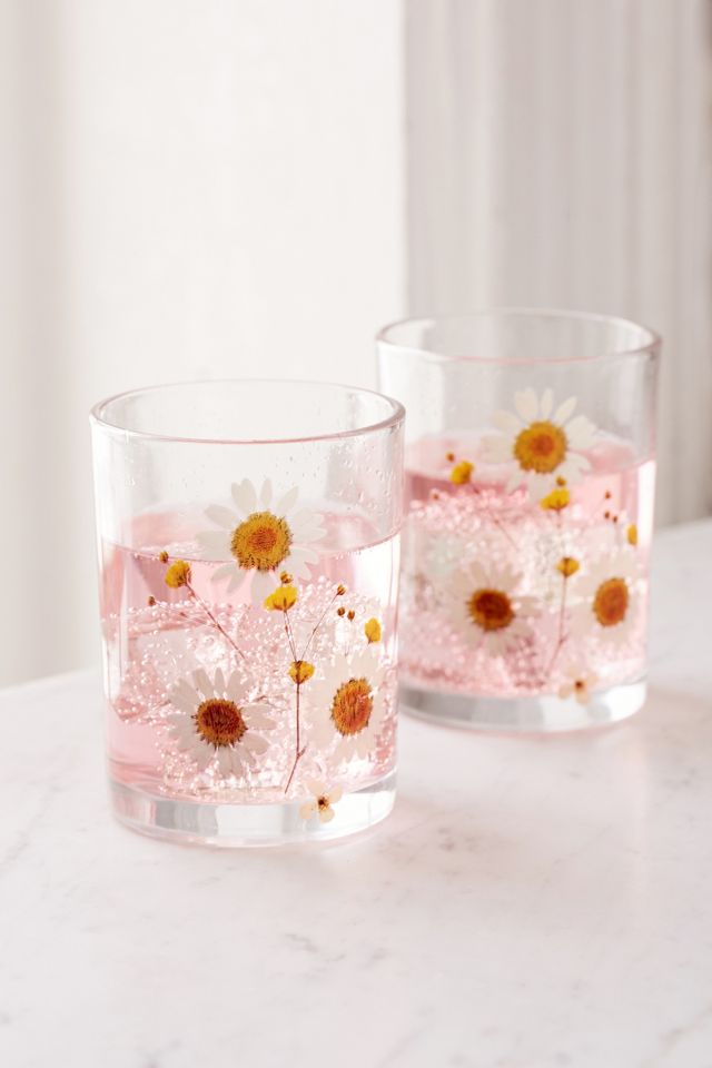 Pressed Daisy Glass Set Of 2 Urban Outfitters