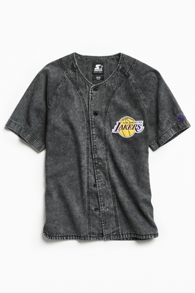 lakers baseball jersey black