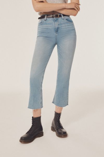 high rise crop kick jeans