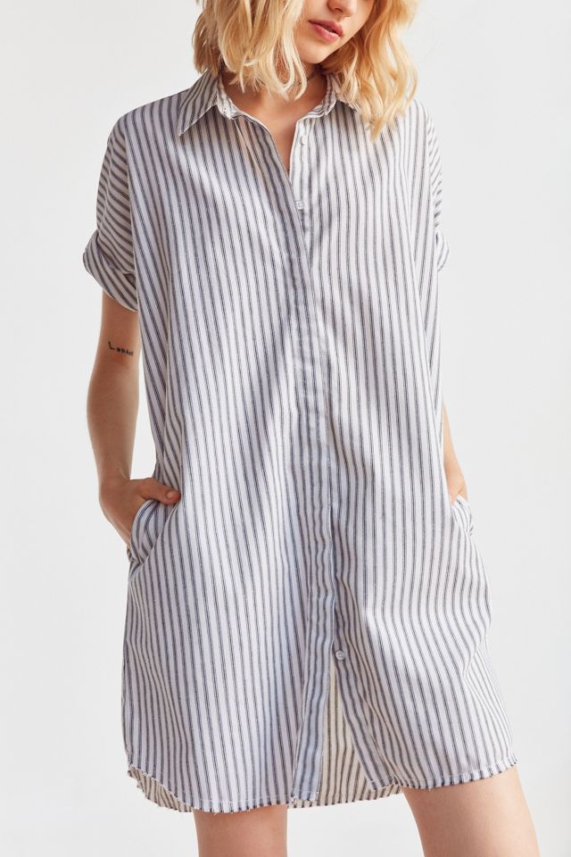 Ecote Yarn Dyed ButtonDown Shirt Dress Urban Outfitters
