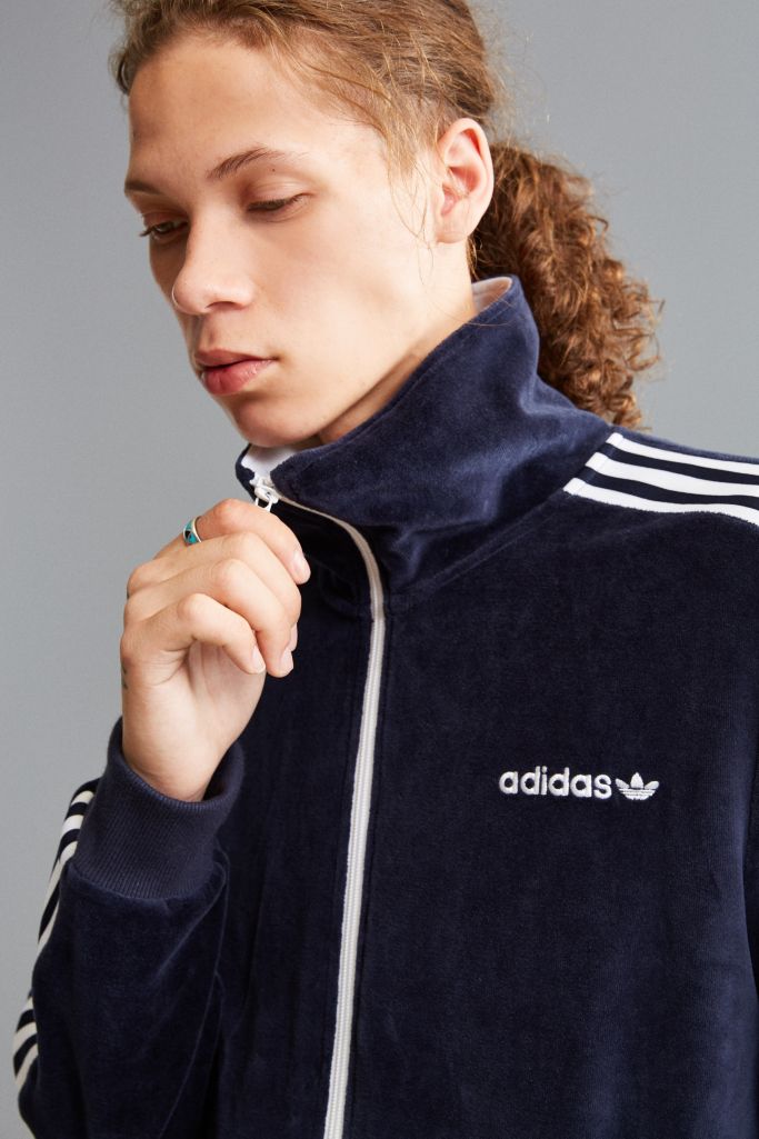 adidas velour half zip