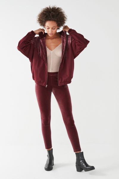 adidas velvet leggings maroon