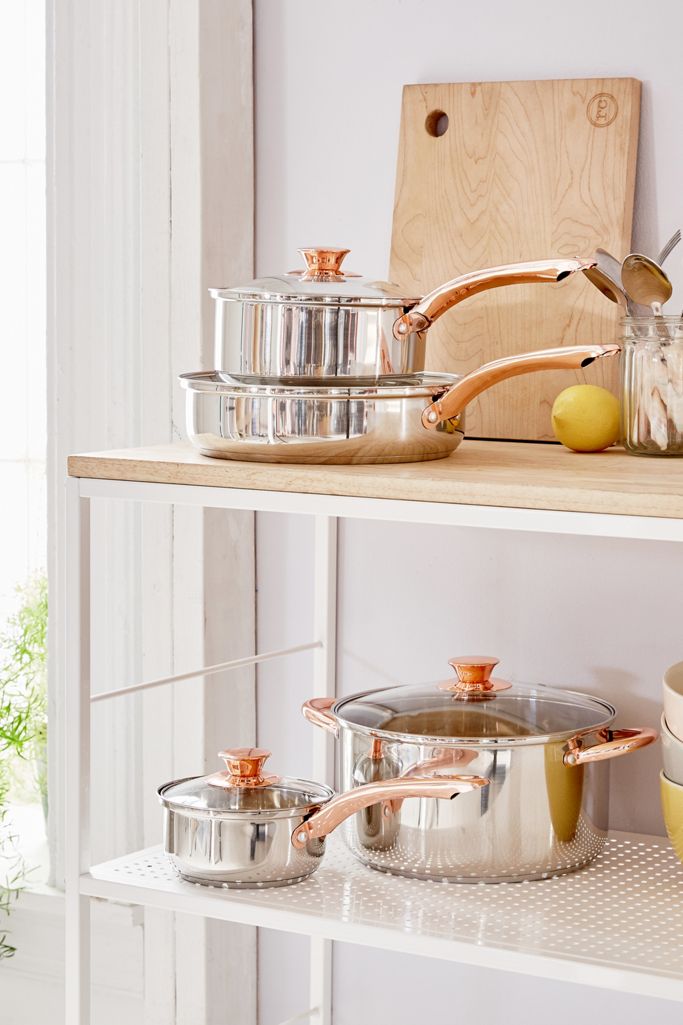 4Piece CopperTrimmed Cookware Set Urban Outfitters