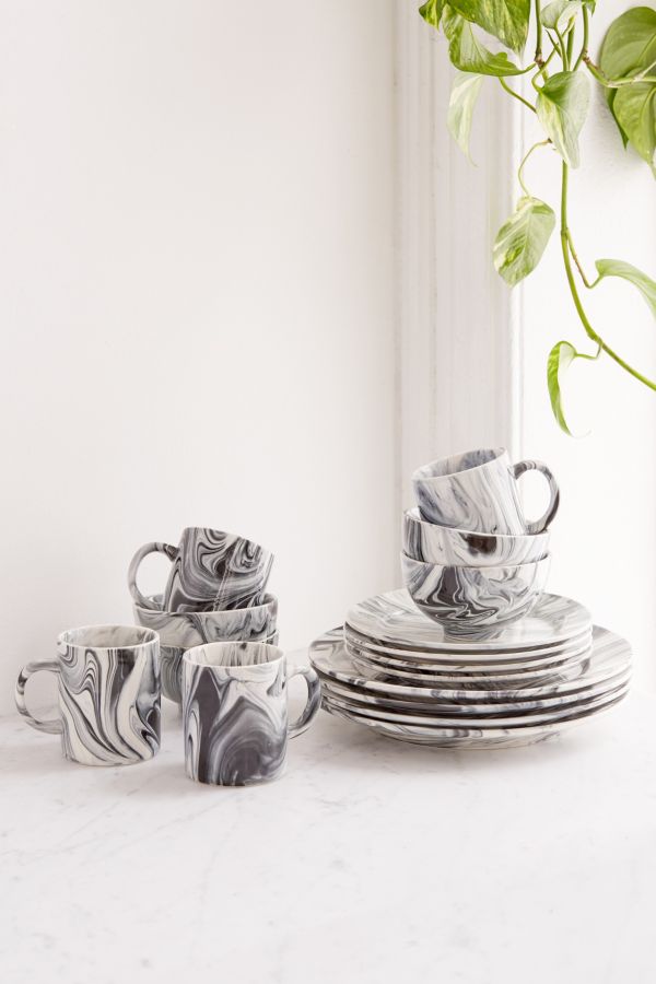 16Piece Marble Glaze Dinnerware Set Urban Outfitters