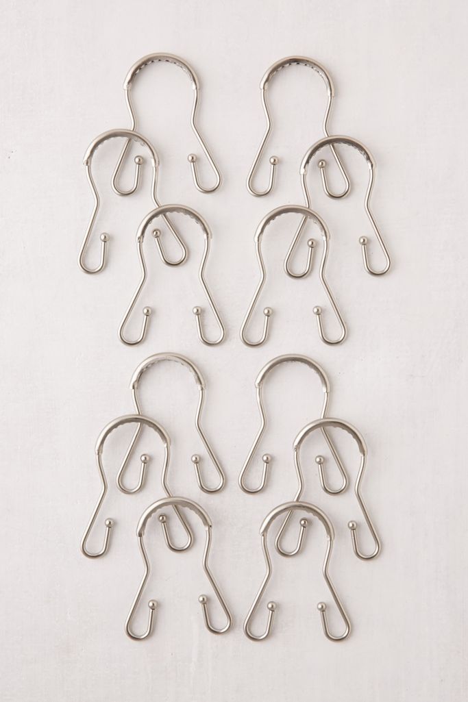 Double Metal Shower Curtain Hooks Set Urban Outfitters