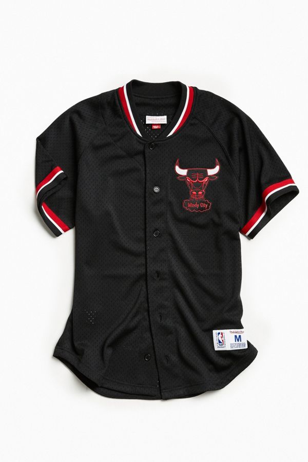 Mitchell & Ness Chicago Bulls Mesh Button Front Jersey | Urban Outfitters