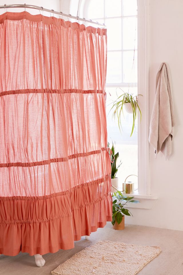 Rayna Tiered Ruffle TieSide Shower Curtain Urban Outfitters