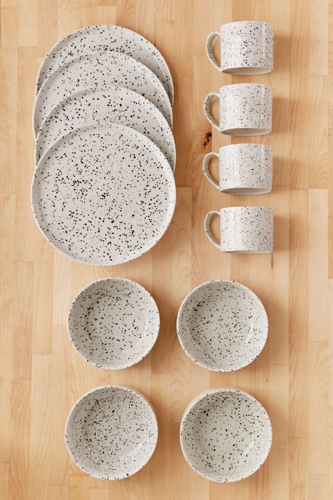 12Piece Speckled Dinnerware Set Urban Outfitters