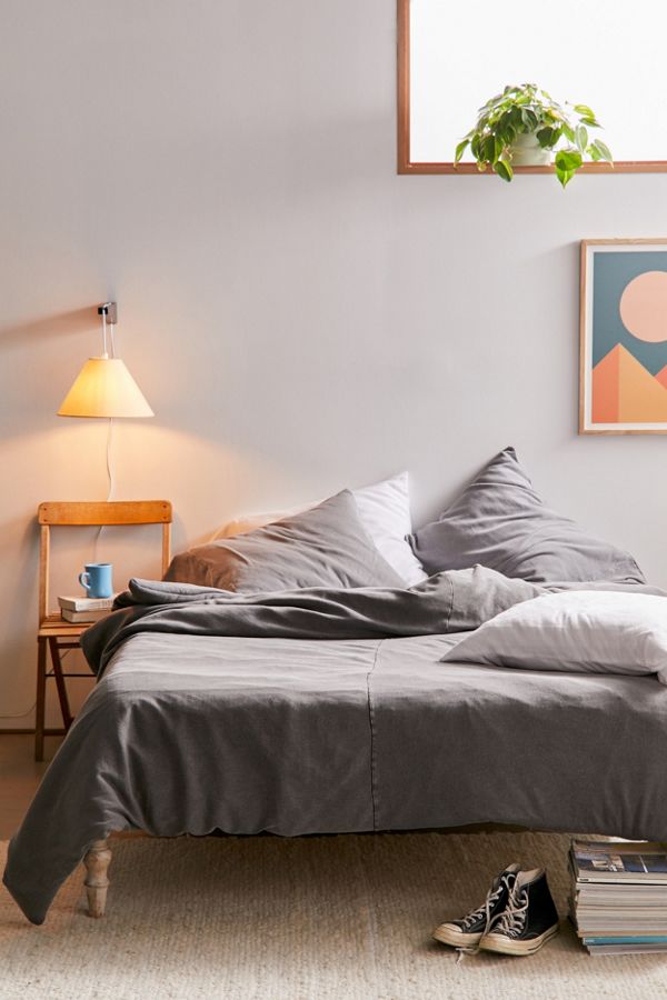 Slide View: 1: Faded Ribbed Jersey Comforter