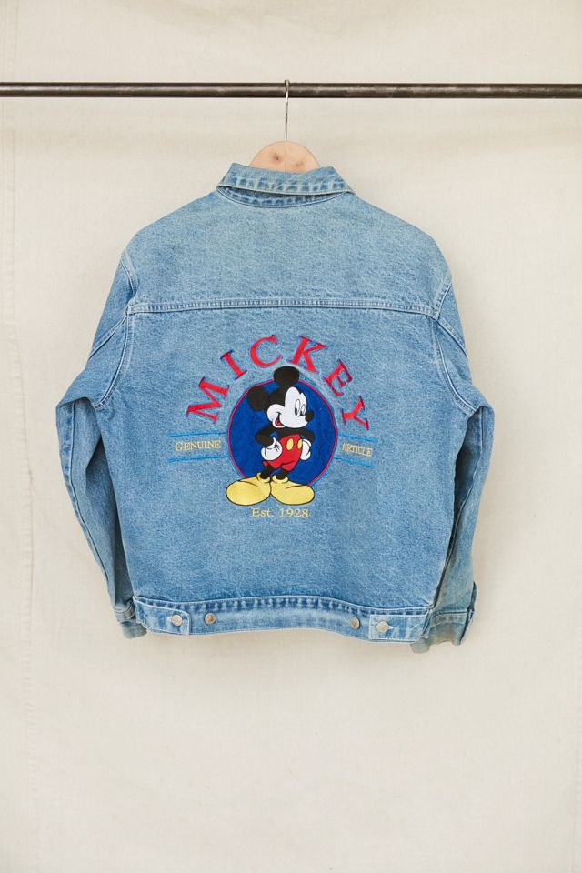 Vintage Mickey Mouse Embroidered Denim Jacket Urban Outfitters