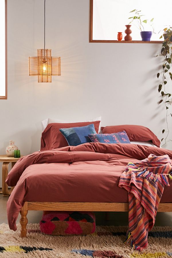 Slide View: 1: Washed Cotton Duvet Cover