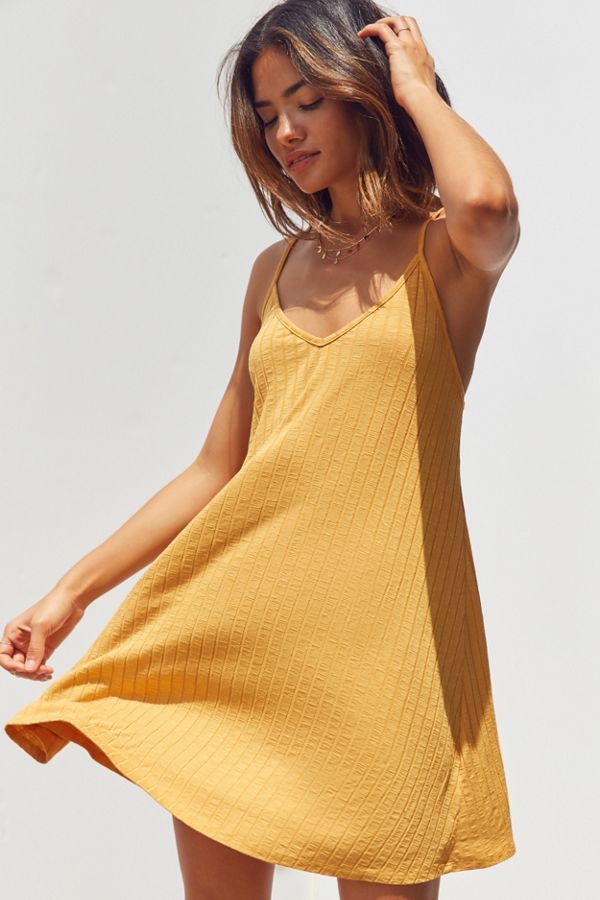Silence + Noise WideRibbed Knit Slip Dress Urban Outfitters
