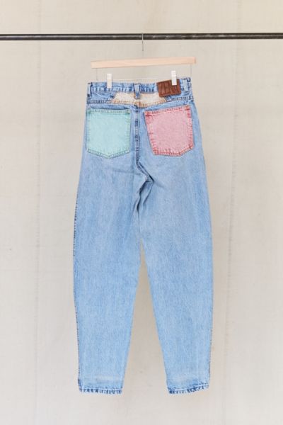 vintage color block jeans