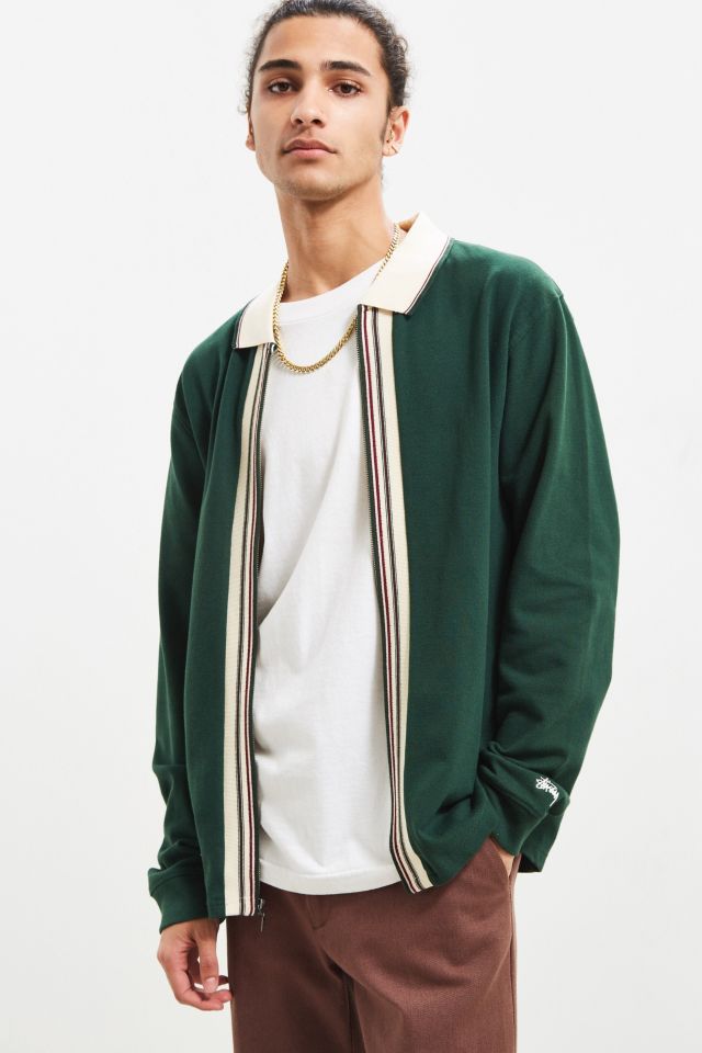 Stussy Full-Zip Long Sleeve Polo Shirt | Urban Outfitters