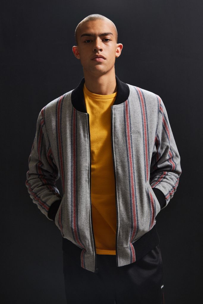 Stussy Wool Stripe Bomber Jacket | Urban Outfitters