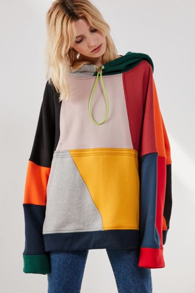 color block hoodie urban outfitters