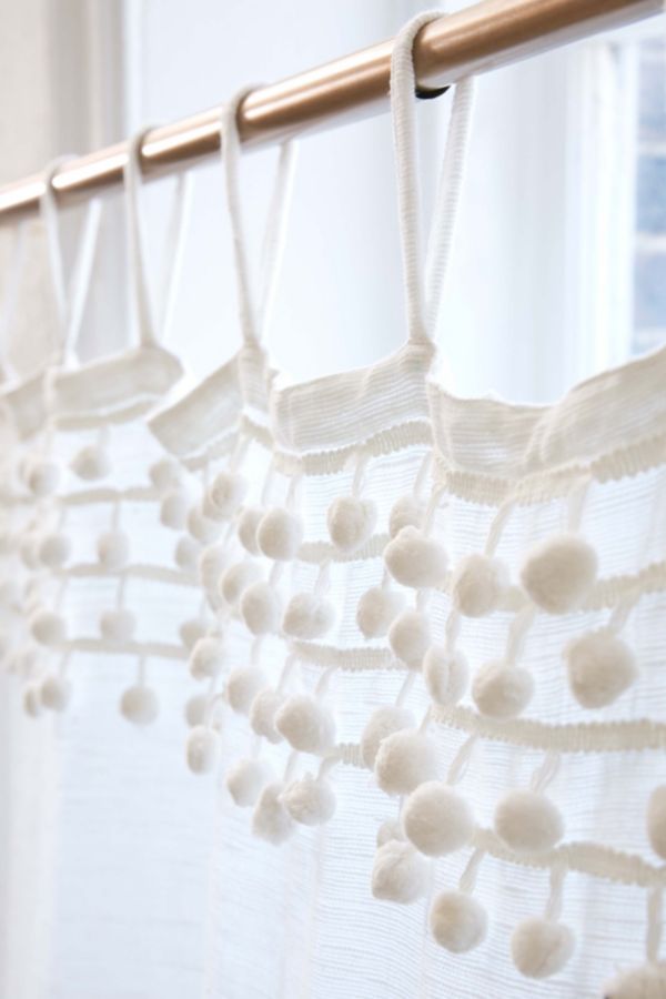 Averi Pompom Gauze Window Curtain Urban Outfitters