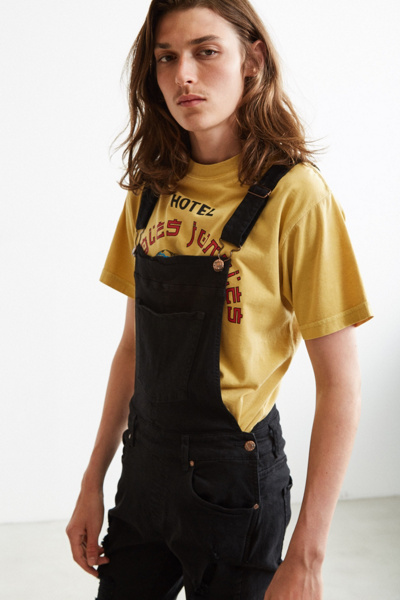 dr denim ira skinny overall jeans in black