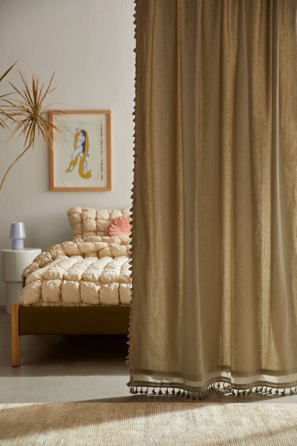 Slide View: 1: Palma Fringe Light Blocking Window Curtain