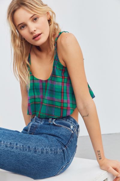 Bdg Cutie Cropped Plaid Cami Urban Outfitters 7834