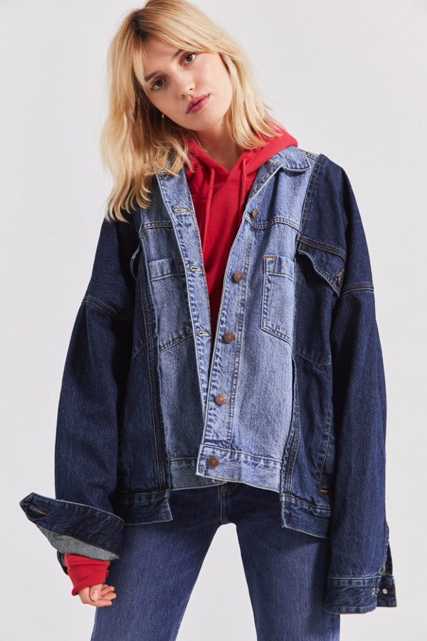 BDG HalfAndHalf Denim Trucker Jacket Urban Outfitters