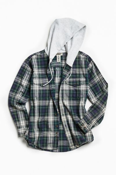 button up flannel hoodie
