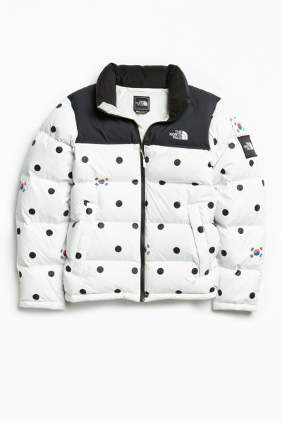 north face jacket polka dots