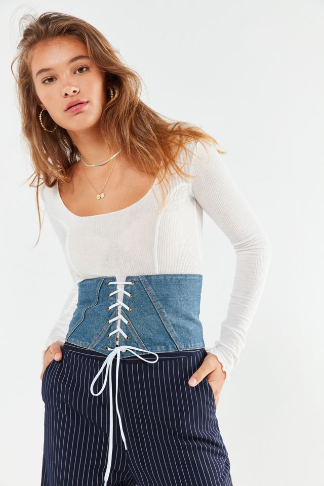 Denim LaceUp Corset Belt Urban Outfitters