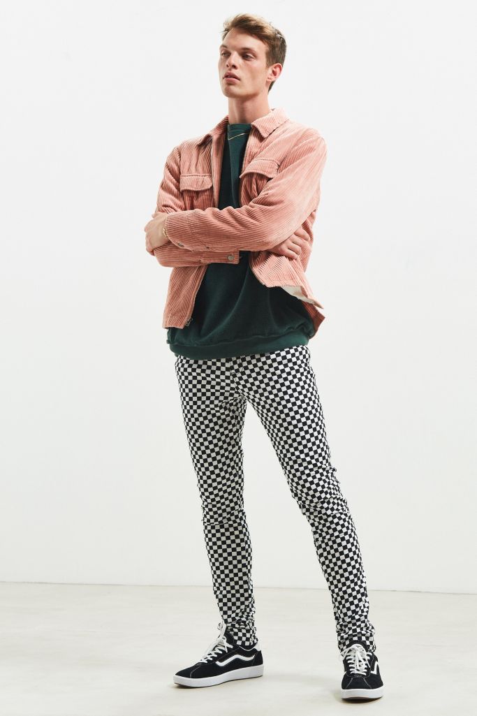 checkered cargo jogger pant