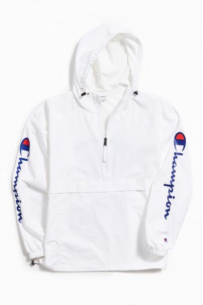 all white champion windbreaker