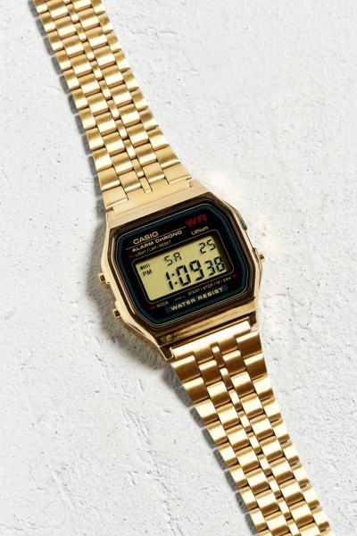 casio vintage digital watch gold