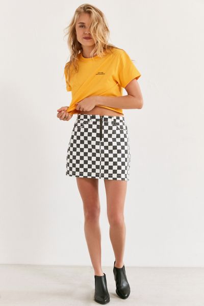 bdg checkered skirt