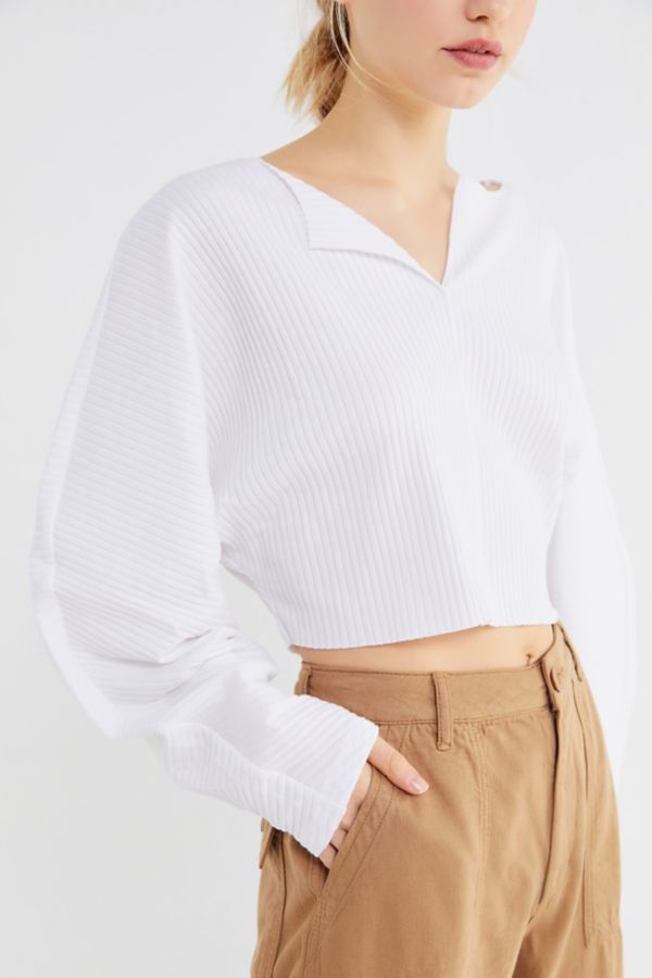 kimchi blue riki ribbed cropped top