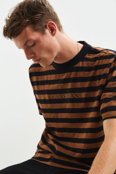 guess brown striped shirt