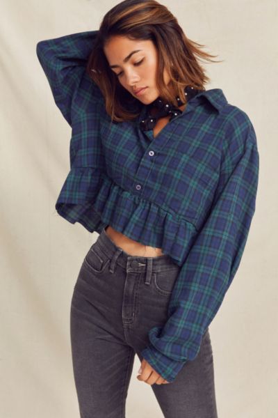 peplum flannel shirt