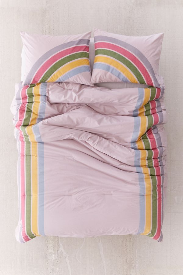Rainbow Striped Comforter Urban Outfitters