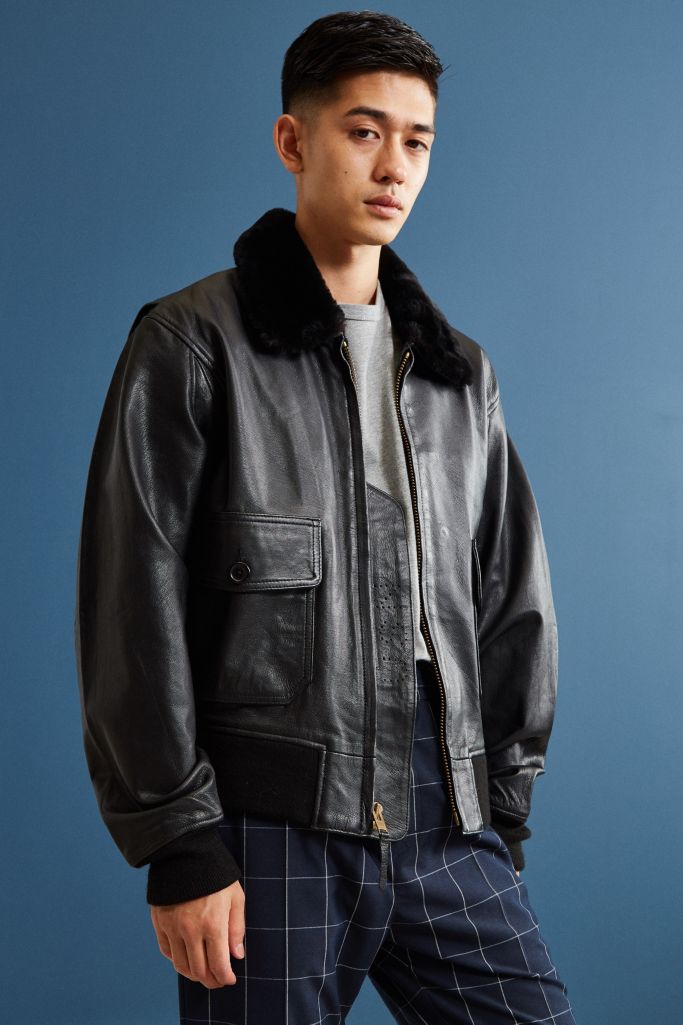 Alpha Industries G-1 Leather Bomber Jacket | Urban Outfitters Canada