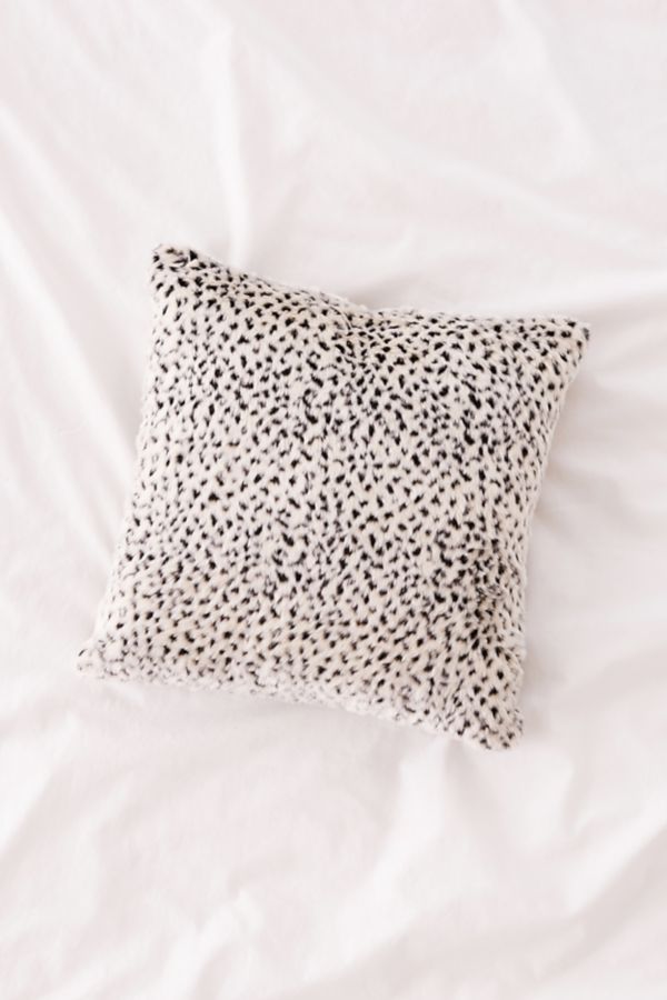 Snow Leopard Print Faux Fur Pillow Urban Outfitters