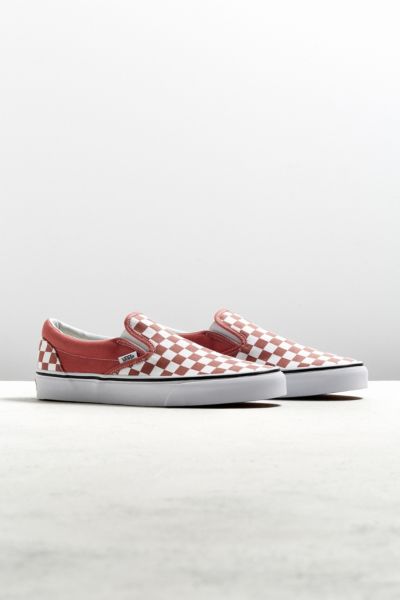 vans slip on checkerboard faded rose sneaker